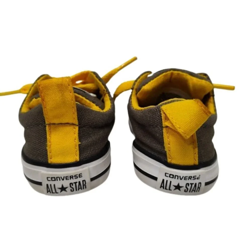 Converse Infant Toddler Baby Size 4 Gray & Yellow Chuck Low tops Sneakers
